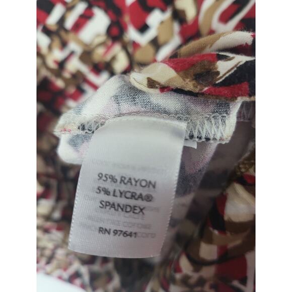 J.Jill Wherever Collection Top M Petite Womens 3/4 Sleeve Multicolor Geometric - Picture 6 of 10